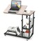 C Shaped Side Table With Wheels Height And Tabletop Adjustable Storage Shelf